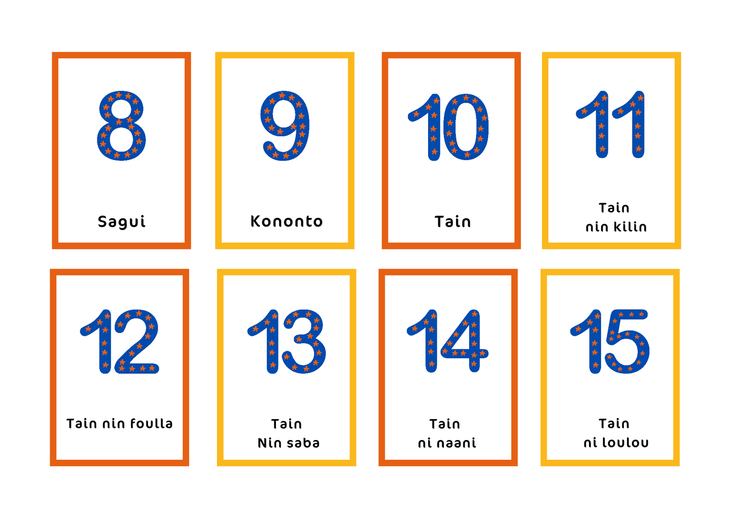 Numbers from 0 to 100