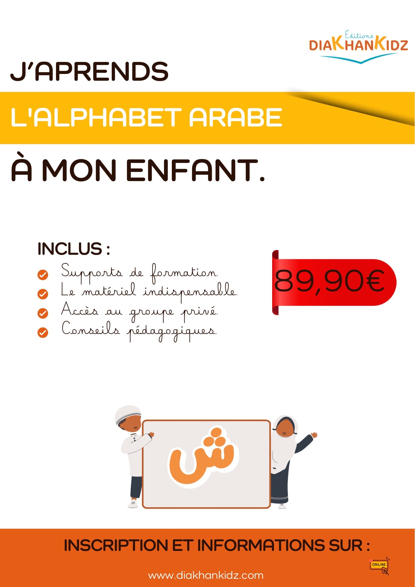 Formation "J'apprends l'alphabet arabe à mes enfants"Niveau 1